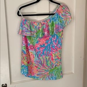 Lilly Pulitzer one shoulder top medium